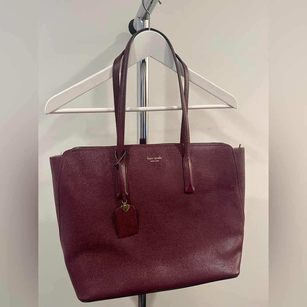 Burgundy Kate Spade Tote Bag